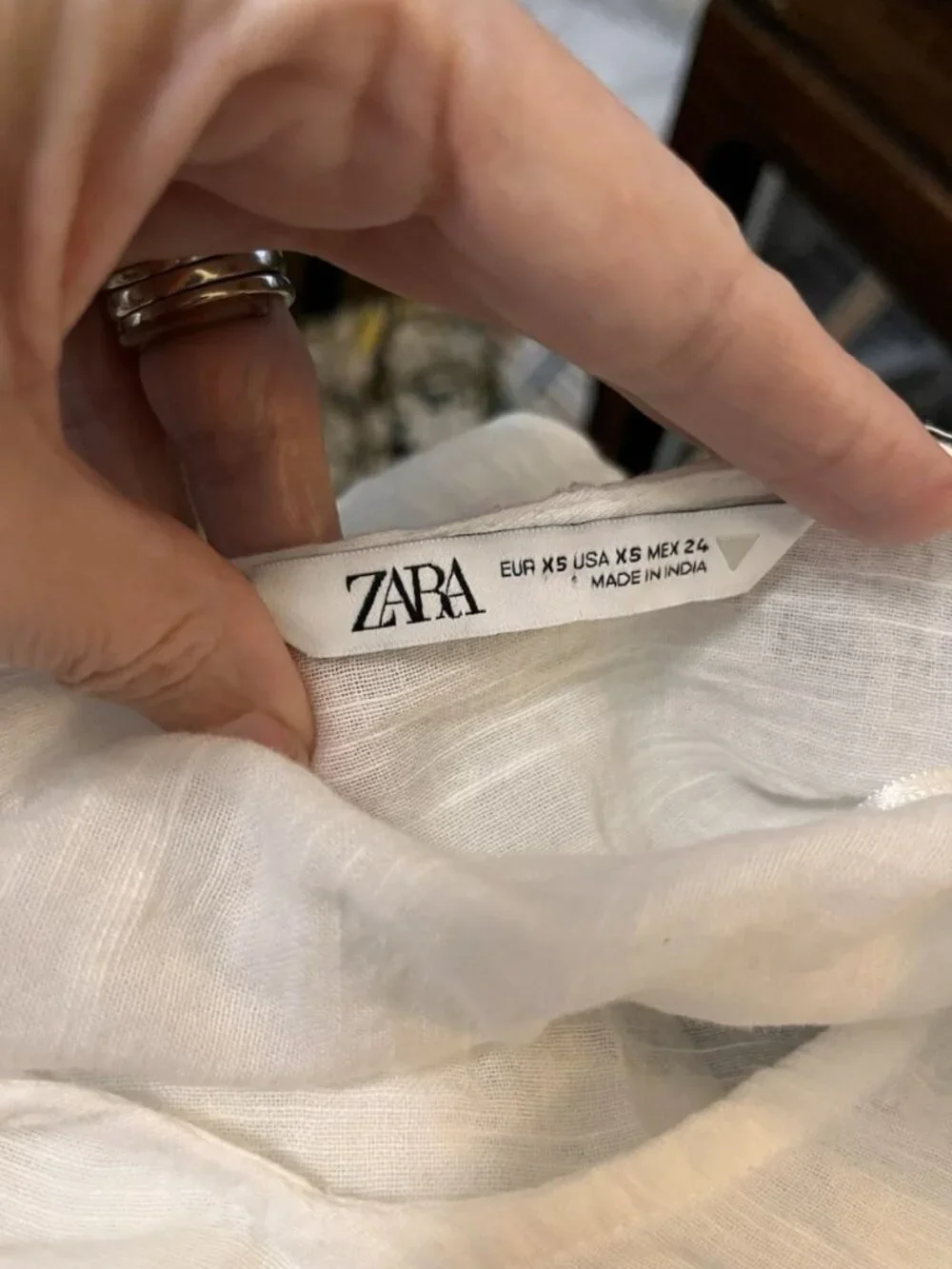 Zara Lace Eyelet Sz XS Embroider Crop Boho Cottagecore Openwork Deep V Tie Cuff